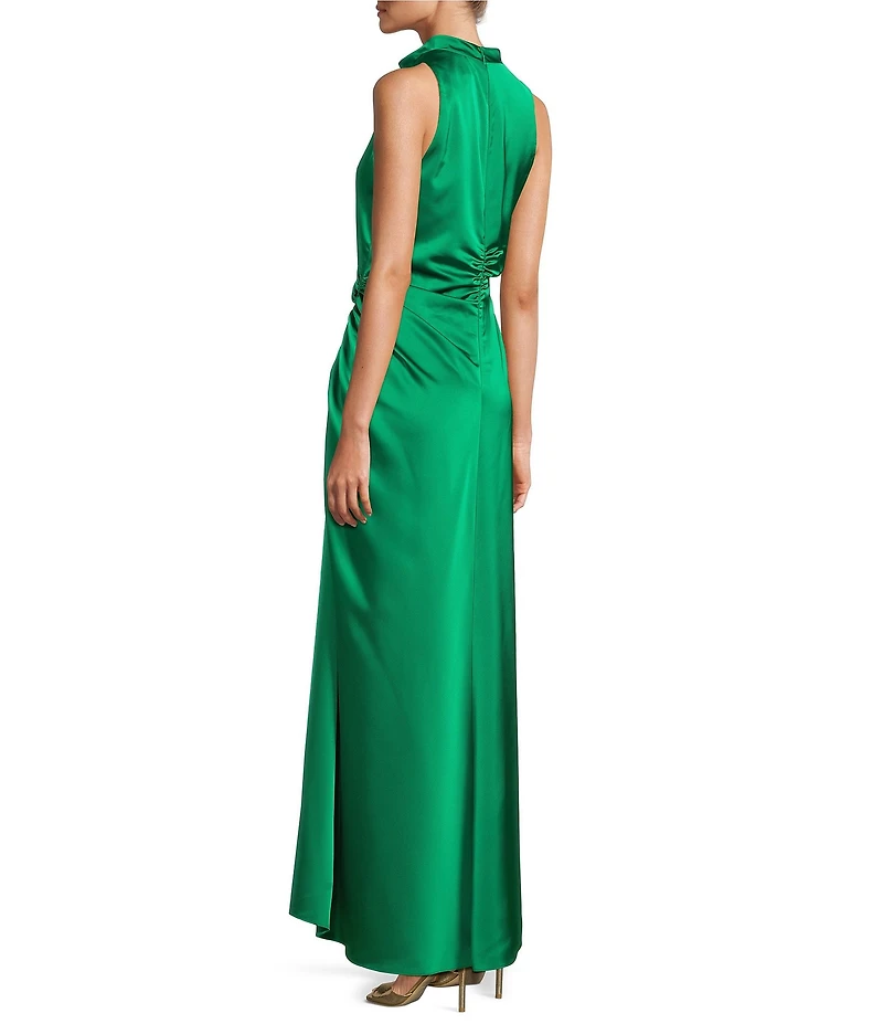 Antonio Melani Kya A-Line Ruched Detail Cowl Neckline Sleeveless Dress