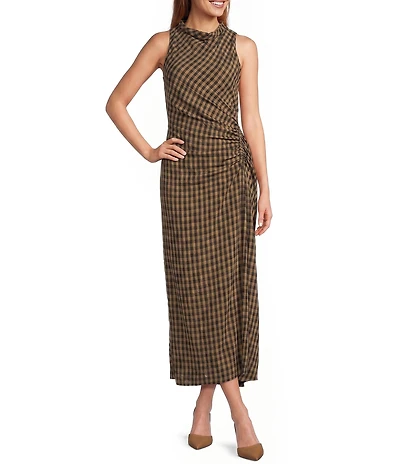 Antonio Melani Kya Gingham Cowl Neck Sleeveless Dress