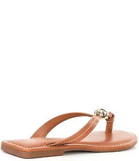 Antonio Melani Kylan Leather Ornamented Thong Sandals