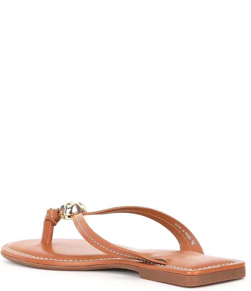 Antonio Melani Kylan Leather Ornamented Thong Sandals