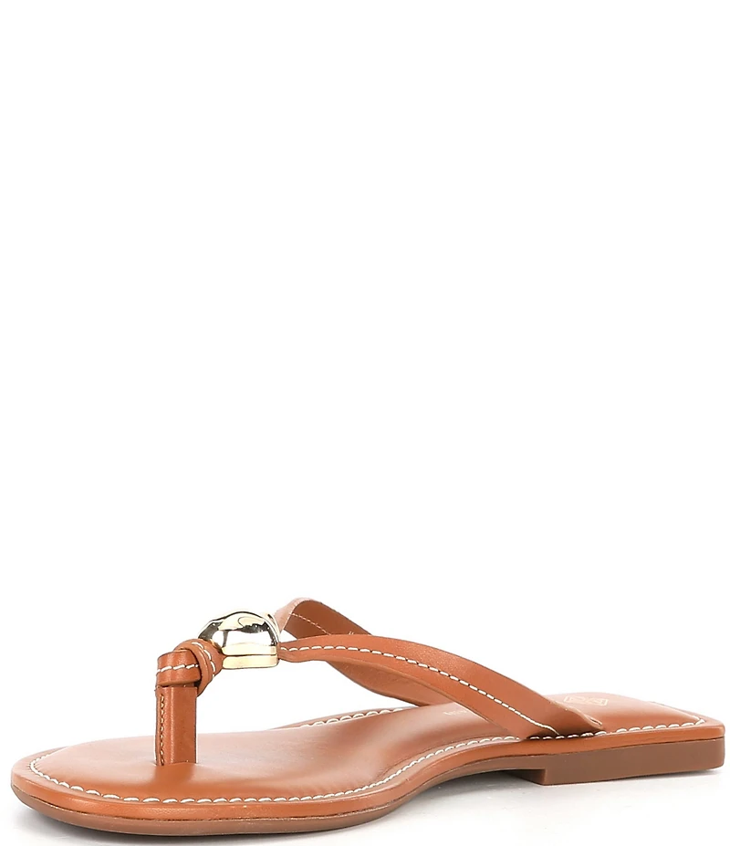 Antonio Melani Kylan Leather Ornamented Thong Sandals