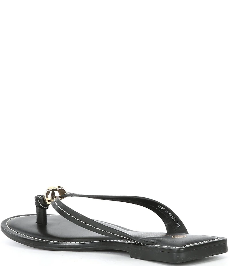 Antonio Melani Kylan Leather Ornamented Thong Sandals
