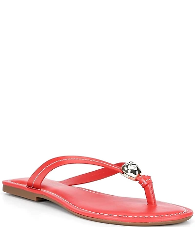 Antonio Melani Kylan Leather Ornamented Thong Sandals