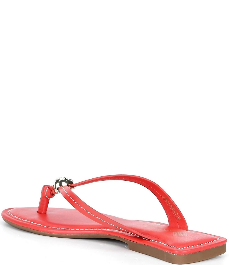 Antonio Melani Kylan Leather Ornamented Thong Sandals