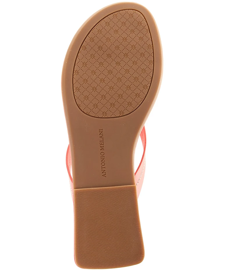 Antonio Melani Kylan Leather Ornamented Thong Sandals