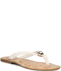 Antonio Melani Kylan Lizard Print Leather Ornamented Thong Sandals