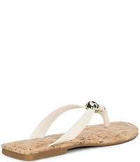 Antonio Melani Kylan Lizard Print Leather Ornamented Thong Sandals
