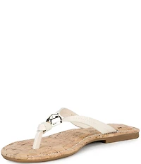 Antonio Melani Kylan Lizard Print Leather Ornamented Thong Sandals