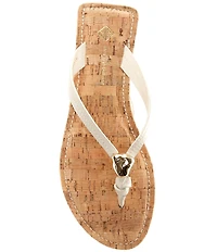 Antonio Melani Kylan Lizard Print Leather Ornamented Thong Sandals