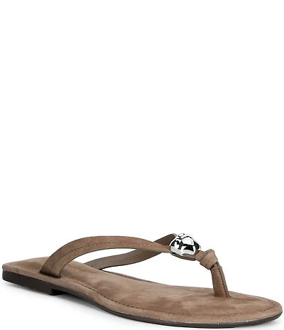Antonio Melani Kylan Suede Ornamented Thong Sandals