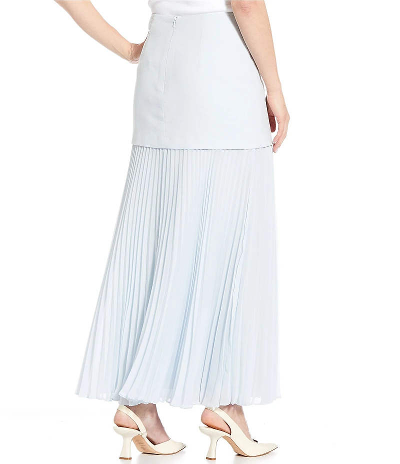 Antonio Melani Kylie Linen Blend Textured Chiffon Pleated Maxi Skirt