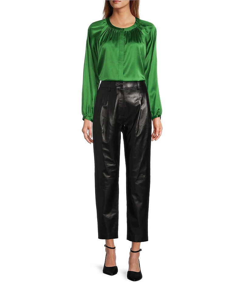 Antonio Melani Lacy Coordinating Straight Leg Leather Pants
