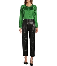 Antonio Melani Lacy Coordinating Straight Leg Leather Pants