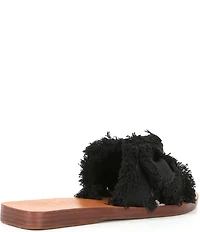 Antonio Melani Laney Frayed Linen Knotted Bow Slide Sandals