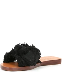 Antonio Melani Laney Frayed Linen Knotted Bow Slide Sandals