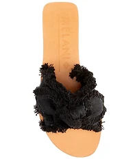 Antonio Melani Laney Frayed Linen Knotted Bow Slide Sandals