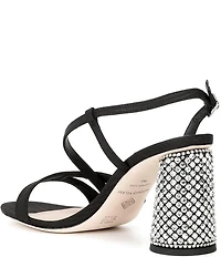 Antonio Melani Larie Grosgrain Satin Rhinestone Embellished Dress Sandals