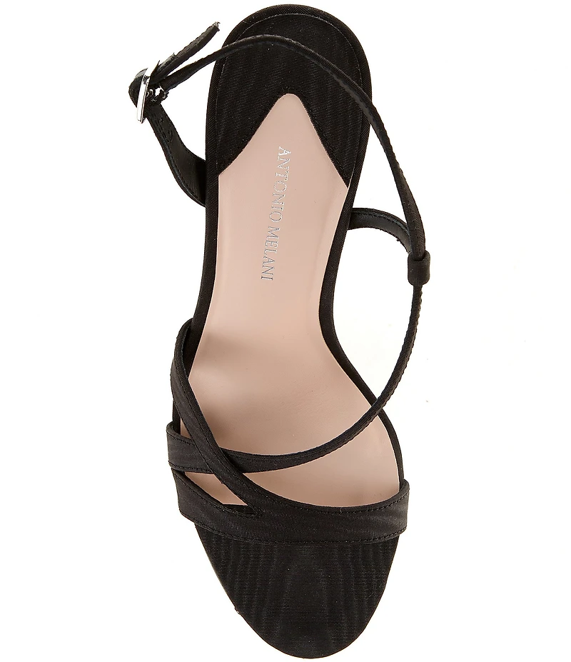 Antonio Melani Larie Grosgrain Satin Rhinestone Embellished Dress Sandals