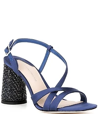 Antonio Melani Larie Satin Rhinestone Embellished Dress Sandals