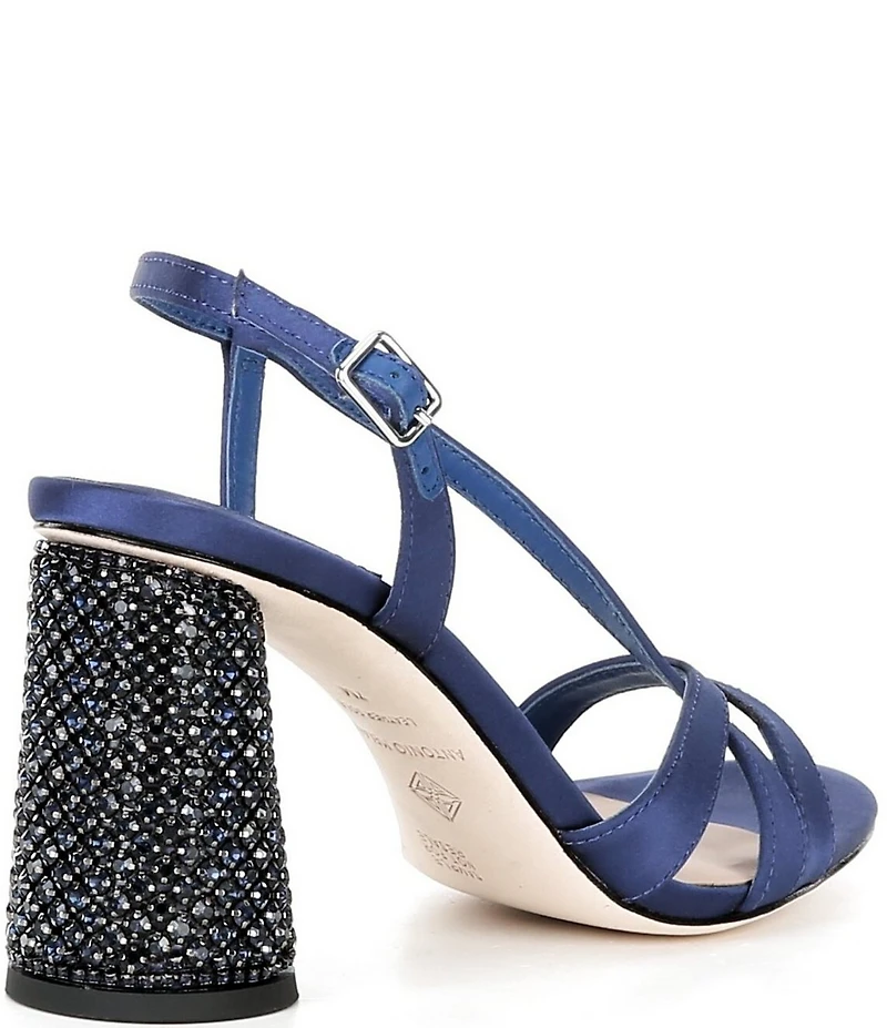 Antonio Melani Larie Satin Rhinestone Embellished Dress Sandals
