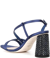 Antonio Melani Larie Satin Rhinestone Embellished Dress Sandals