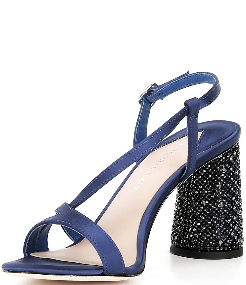 Antonio Melani Larie Satin Rhinestone Embellished Dress Sandals