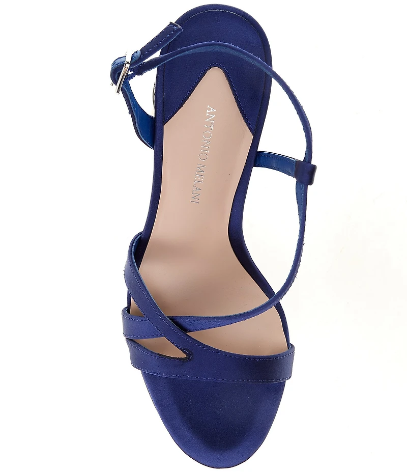 Antonio Melani Larie Satin Rhinestone Embellished Dress Sandals