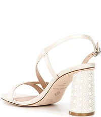 Antonio Melani Larie Two Satin Pearl Embellished Dress Sandals
