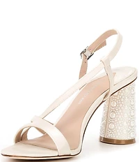 Antonio Melani Larie Two Satin Pearl Embellished Dress Sandals