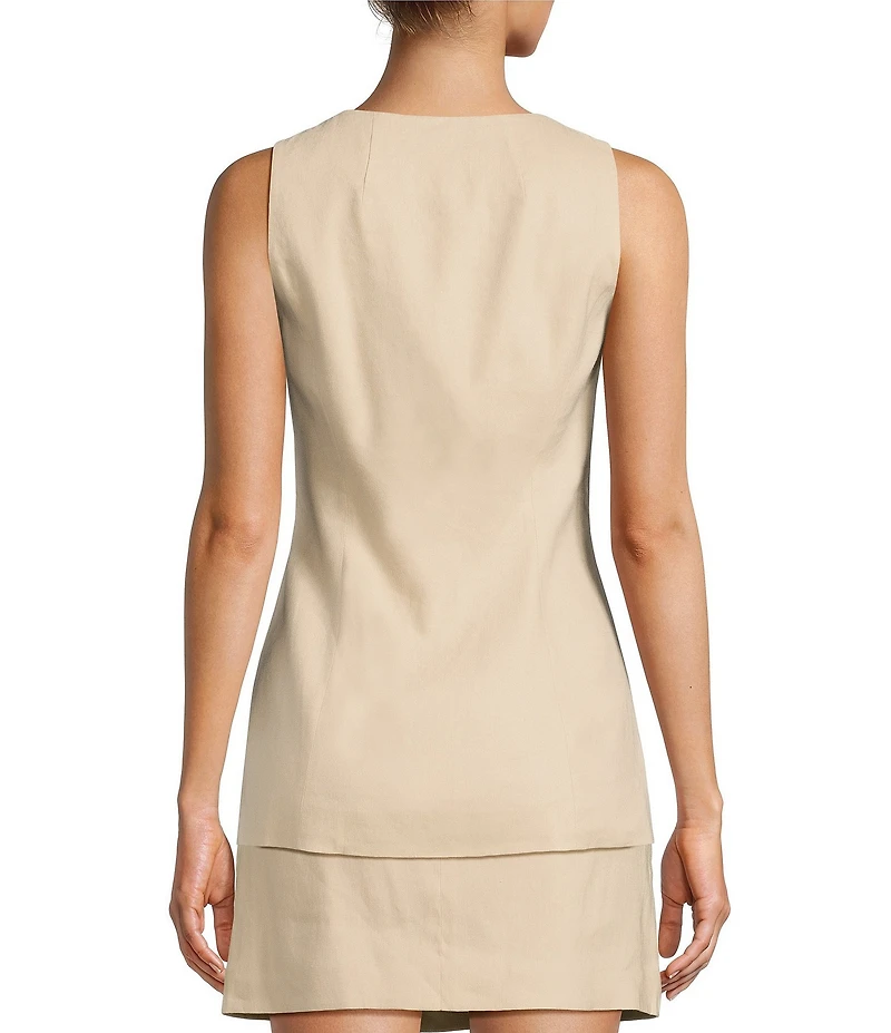 Antonio Melani Laura Linen Square Neck Sleeveless Vest