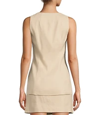 Antonio Melani Laura Linen Square Neck Sleeveless Vest