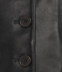 Antonio Melani Lauren Genuine Leather Coordinating Button Front V-Neck Sleeveless Vest