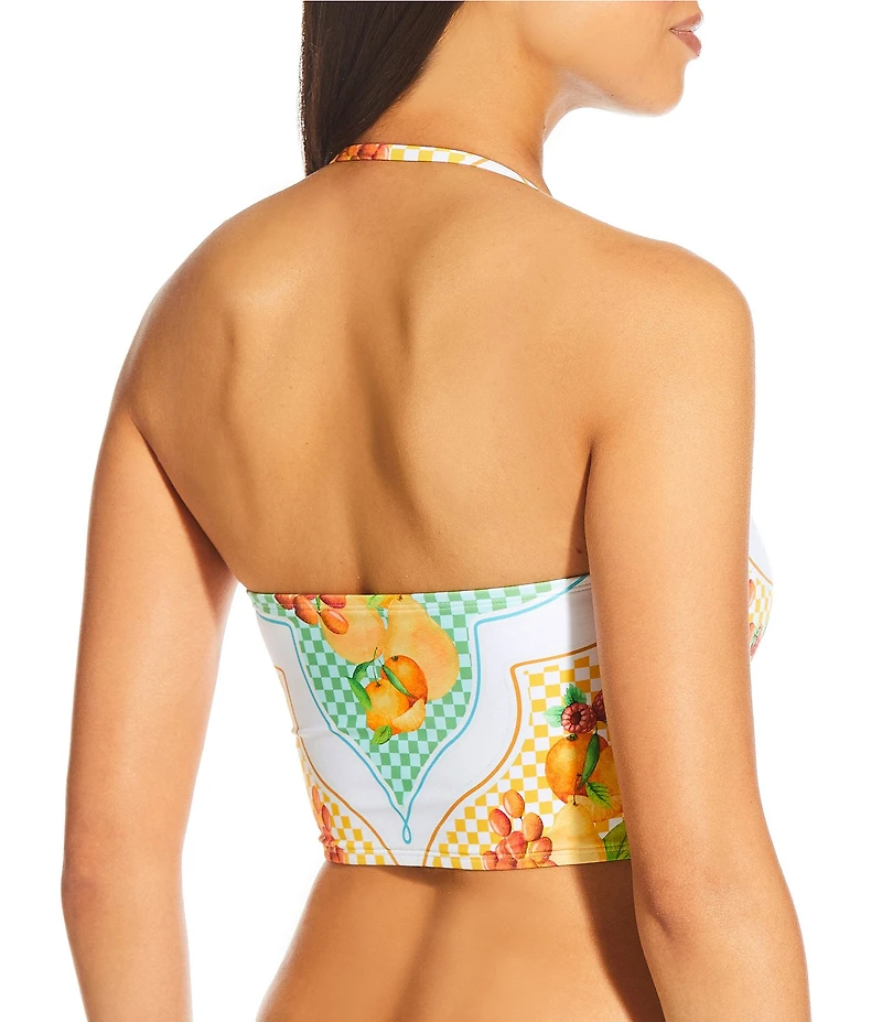 Antonio Melani Lemons Detachable Halter Strap Bandeau Swim Top