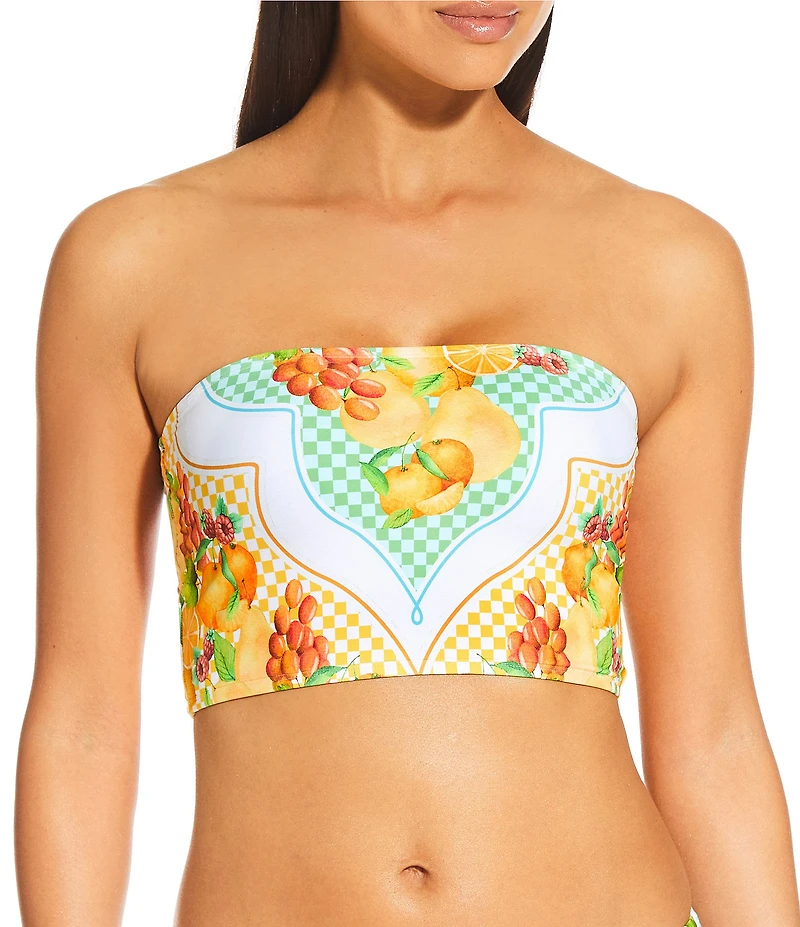 Antonio Melani Lemons Detachable Halter Strap Bandeau Swim Top