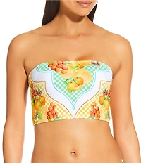 Antonio Melani Lemons Detachable Halter Strap Bandeau Swim Top