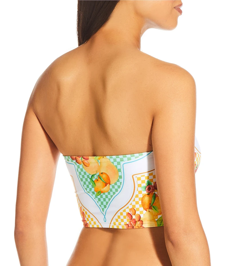 Antonio Melani Lemons Detachable Halter Strap Bandeau Swim Top