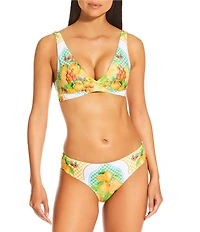 Antonio Melani Lemons V-Neck Bralette Swim Top