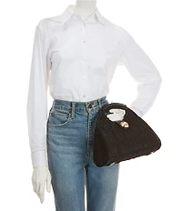 Antonio Melani Lena Wicker Arch Clutch Bag