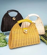 Antonio Melani Lena Wicker Arch Clutch Bag