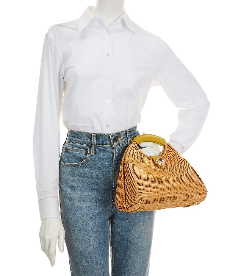 Antonio Melani Lena Wicker Arch Clutch Bag