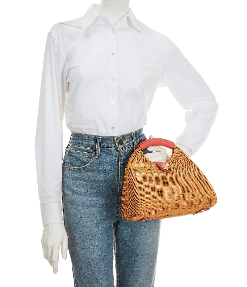 Antonio Melani Lena Wicker Arch Clutch Bag