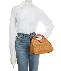 Antonio Melani Lena Wicker Arch Clutch Bag