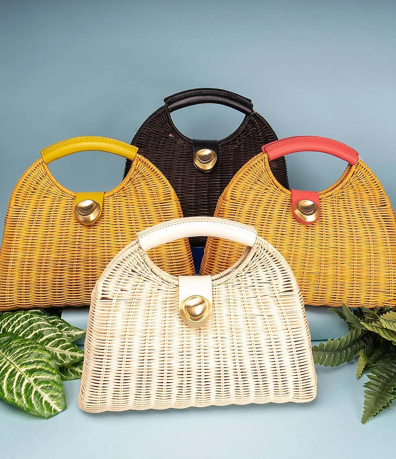 Antonio Melani Lena Wicker Arch Clutch Bag