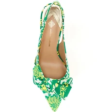 Antonio Melani Lenore Royal Palm Print Bow Slingback Pumps
