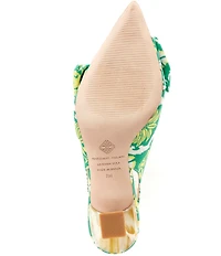 Antonio Melani Lenore Royal Palm Print Bow Slingback Pumps
