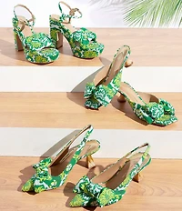 Antonio Melani Lenore Royal Palm Print Bow Slingback Pumps