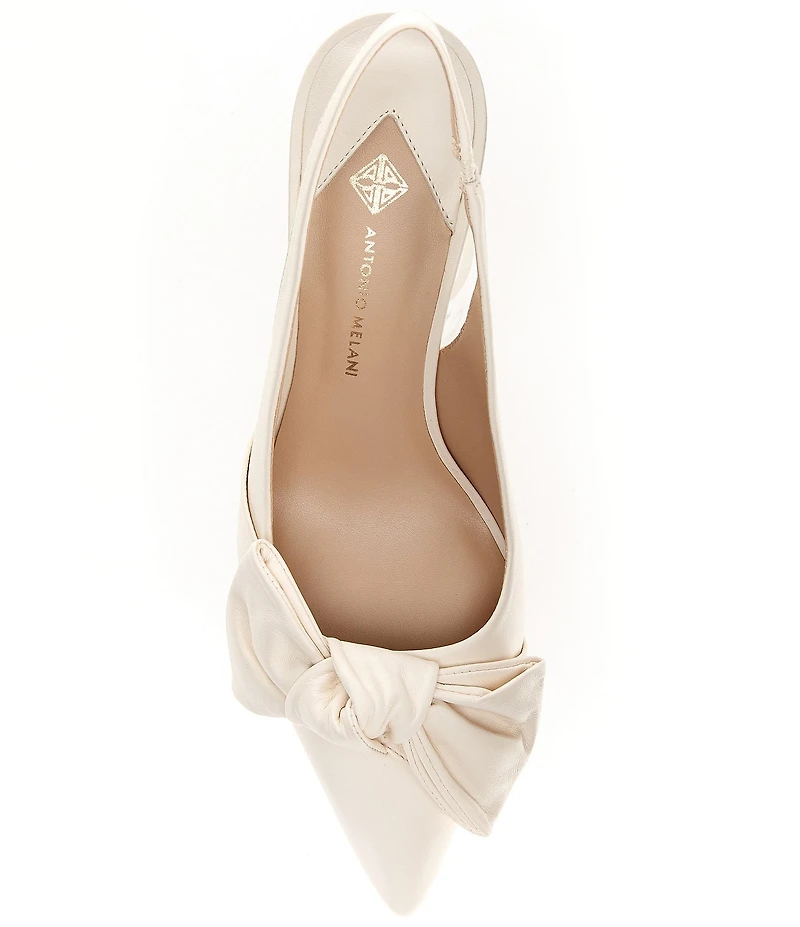 Antonio Melani Lenore Leather Bow Slingback Pumps