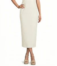 Antonio Melani Lettie Woven Linen High Rise Pencil Coordinating Midi Skirt