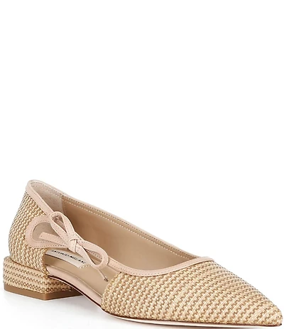 Antonio Melani Lila Raffia Bow Flats