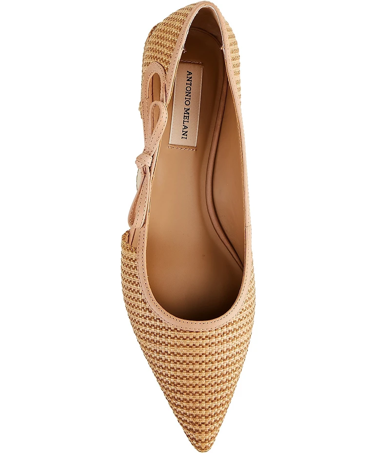Antonio Melani Lila Raffia Bow Flats
